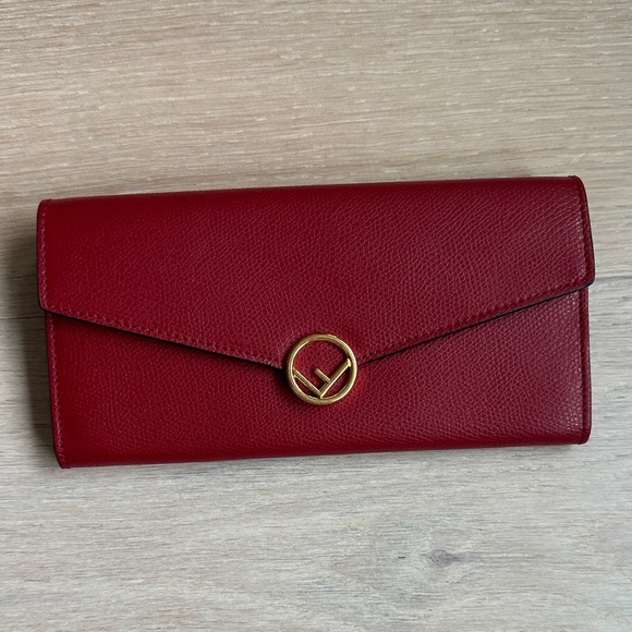 Fendi Handbags - fendi f is fendi continental wallet Elegant Red Leather Wallet